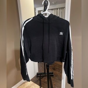Adidas Black Cropped Hoodie